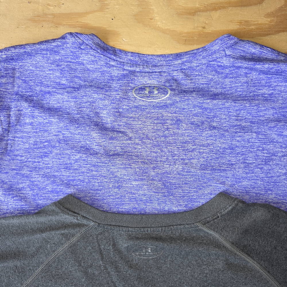 Under Armour Heathered Purple and Charcoal V-Neck Tees (35T) - Picture 2 of 15